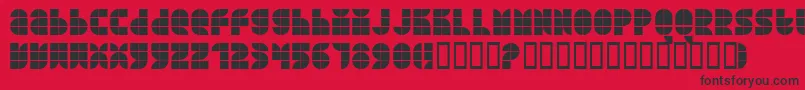 QuarterroundTile Font – Black Fonts on Red Background