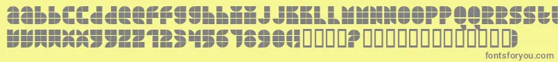 QuarterroundTile Font – Gray Fonts on Yellow Background