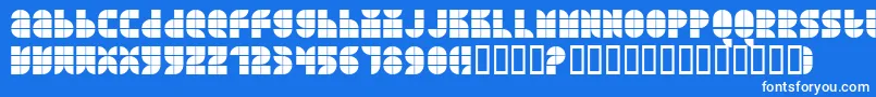 Weitere Informationen zur QuarterroundTile-Schriftart QuarterroundTile-Schriftart – Weiße Schriften auf blauem Hintergrund