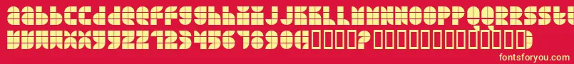 QuarterroundTile Font – Yellow Fonts on Red Background