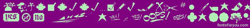 Minipics Font – Green Fonts on Purple Background