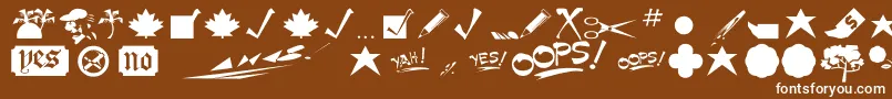 Minipics Font – White Fonts on Brown Background