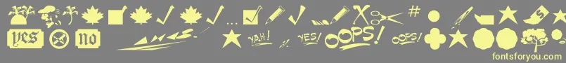 Minipics Font – Yellow Fonts on Gray Background