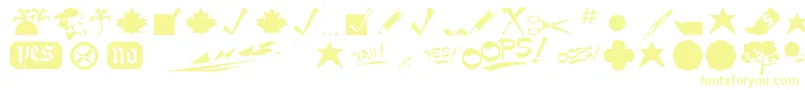 Подробнее о шрифте Minipics Шрифт Minipics – жёлтые шрифты