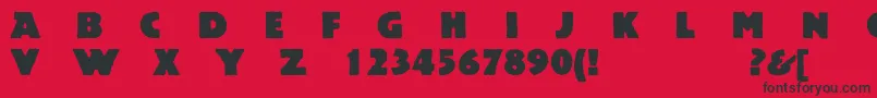 フォントAcsiomanextroughc – 赤い背景に黒い文字