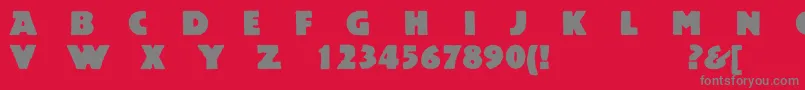 フォントAcsiomanextroughc – 赤い背景に灰色の文字