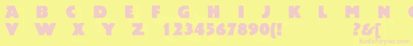 Acsiomanextroughc Font – Pink Fonts on Yellow Background