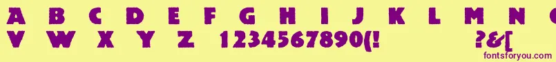 Acsiomanextroughc Font – Purple Fonts on Yellow Background