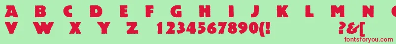 Acsiomanextroughc Font – Red Fonts on Green Background