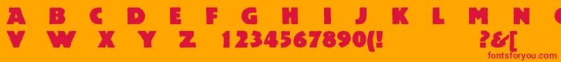 Acsiomanextroughc Font – Red Fonts on Orange Background