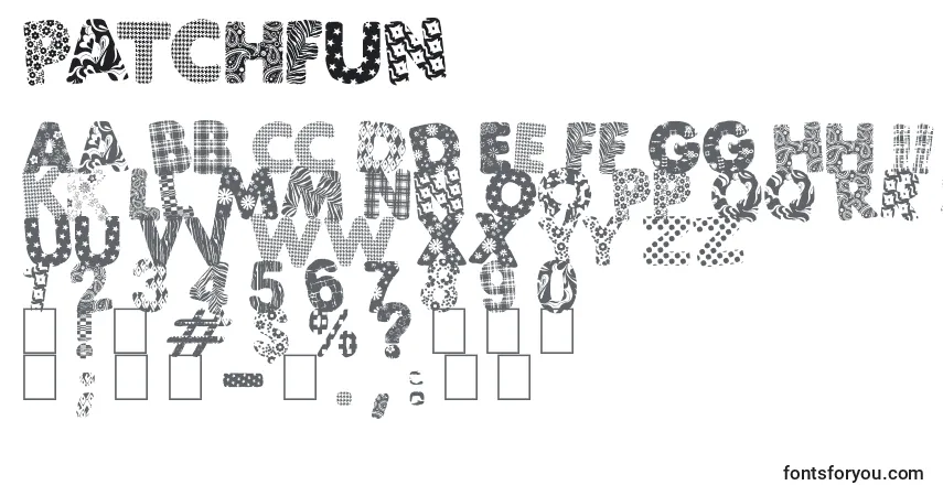 Schriftart Patchfun – Alphabet, Zahlen, spezielle Symbole