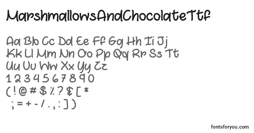 Schriftart MarshmallowsAndChocolateTtf – Alphabet, Zahlen, spezielle Symbole