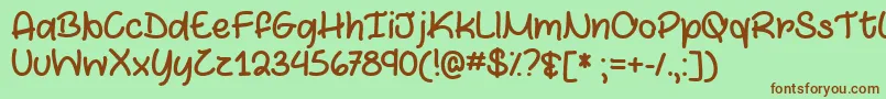 MarshmallowsAndChocolateTtf Font – Brown Fonts on Green Background
