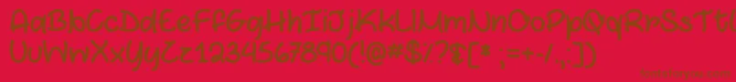 MarshmallowsAndChocolateTtf Font – Brown Fonts on Red Background