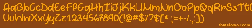MarshmallowsAndChocolateTtf Font – Orange Fonts on Brown Background