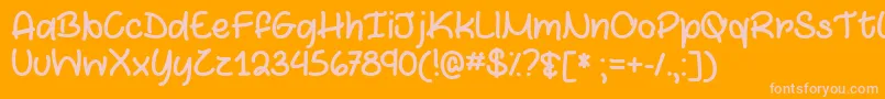 MarshmallowsAndChocolateTtf Font – Pink Fonts on Orange Background