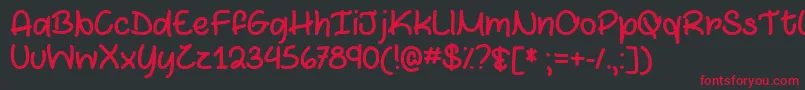 フォントMarshmallowsAndChocolateTtf – 黒い背景に赤い文字