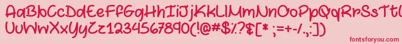 MarshmallowsAndChocolateTtf Font – Red Fonts on Pink Background