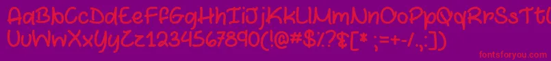 MarshmallowsAndChocolateTtf Font – Red Fonts on Purple Background
