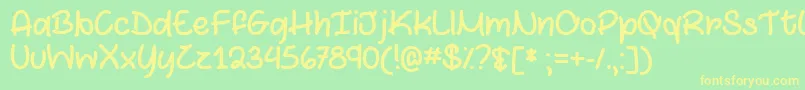 MarshmallowsAndChocolateTtf Font – Yellow Fonts on Green Background