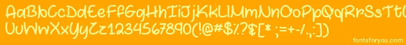 MarshmallowsAndChocolateTtf Font – Yellow Fonts on Orange Background