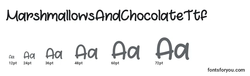 Größen der Schriftart MarshmallowsAndChocolateTtf