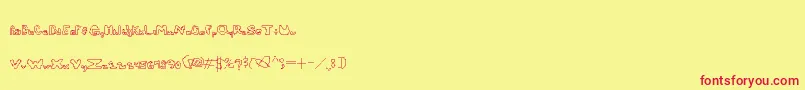 フォントWhatAPity – 赤い文字の黄色い背景