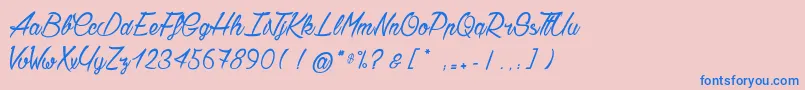 Chardons Font – Blue Fonts on Pink Background