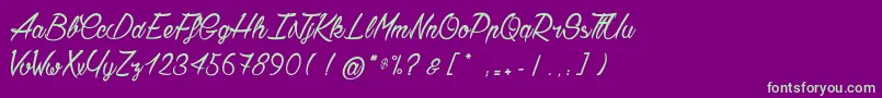 Chardons Font – Green Fonts on Purple Background