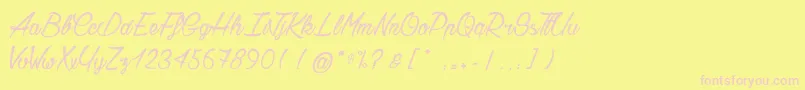 Chardons Font – Pink Fonts on Yellow Background