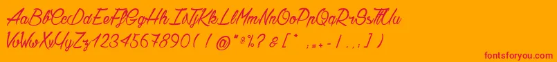 Шрифт Chardons – красные шрифты на оранжевом фоне