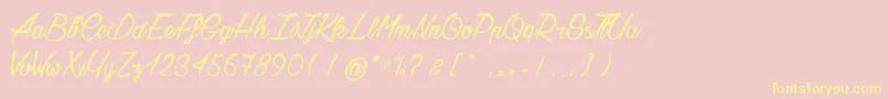 Chardons Font – Yellow Fonts on Pink Background