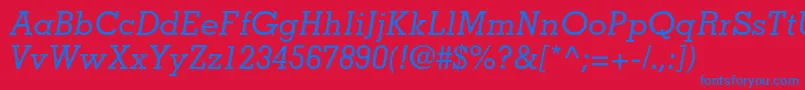 MemphisltstdMediumitalic Font – Blue Fonts on Red Background