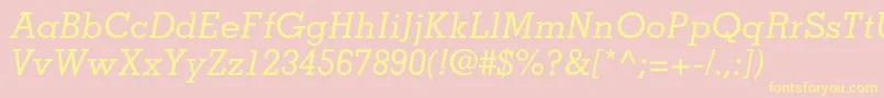 MemphisltstdMediumitalic Font – Yellow Fonts on Pink Background