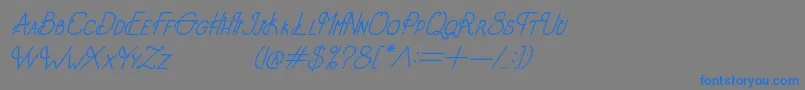 フォントOldAlphaItalic – 灰色の背景に青い文字