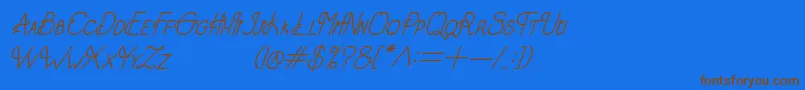 OldAlphaItalic Font – Brown Fonts on Blue Background