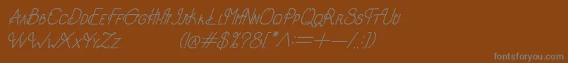 フォントOldAlphaItalic – 茶色の背景に灰色の文字