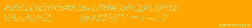 Шрифт OldAlphaItalic – зелёные шрифты на оранжевом фоне