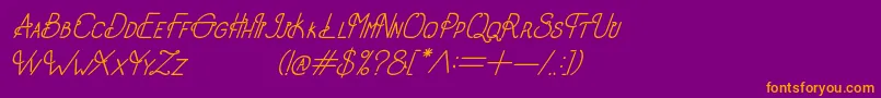 OldAlphaItalic Font – Orange Fonts on Purple Background