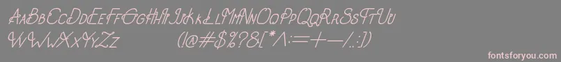 フォントOldAlphaItalic – 灰色の背景にピンクのフォント