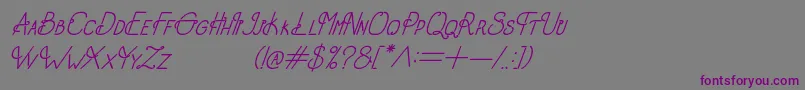 Шрифт OldAlphaItalic – фиолетовые шрифты на сером фоне