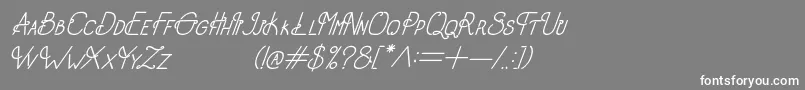 Fonte OldAlphaItalic – fontes brancas em um fundo cinza