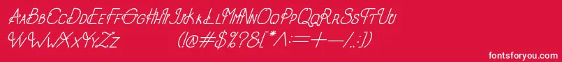 フォントOldAlphaItalic – 赤い背景に白い文字