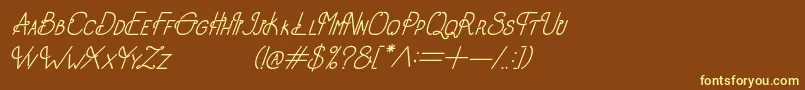 Шрифт OldAlphaItalic – жёлтые шрифты на коричневом фоне