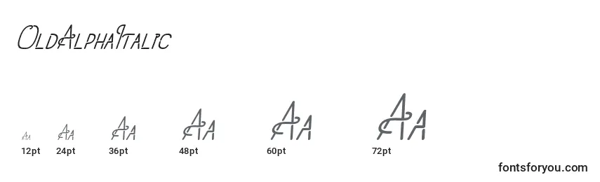 Größen der Schriftart OldAlphaItalic (83473)