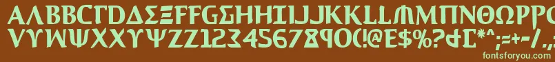 Шрифт Aegis1c – зелёные шрифты на коричневом фоне