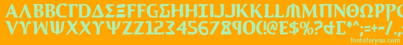 Aegis1c Font – Green Fonts on Orange Background