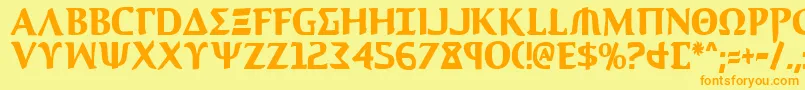 Aegis1c Font – Orange Fonts on Yellow Background