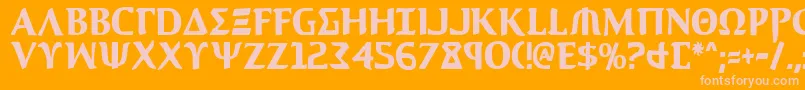 Aegis1c-Schriftart – Rosa Schriften auf orangefarbenem Hintergrund
