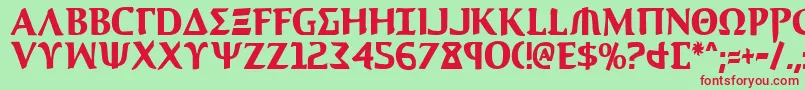 Aegis1c Font – Red Fonts on Green Background